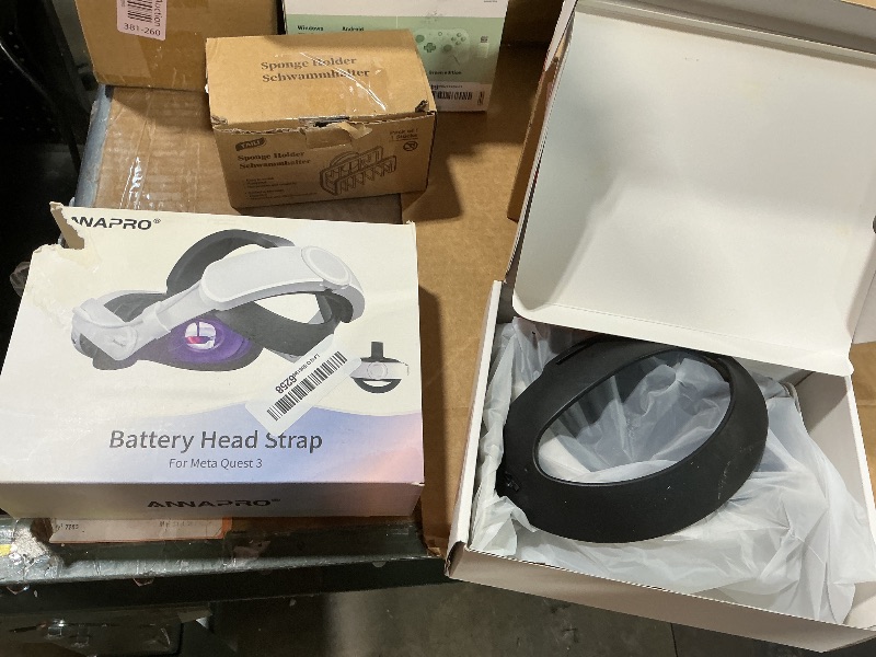 Photo 1 of ***USED***ANNAPRO Battery Head Strap for Meta Quest 3/Meta Quest 3S, Elite Strap with 8000mAh Battery Fast Charging Compatible with Oculus/Meta Quest 3S/3 Accessories, Enhance Comfort Extend Playtime, White