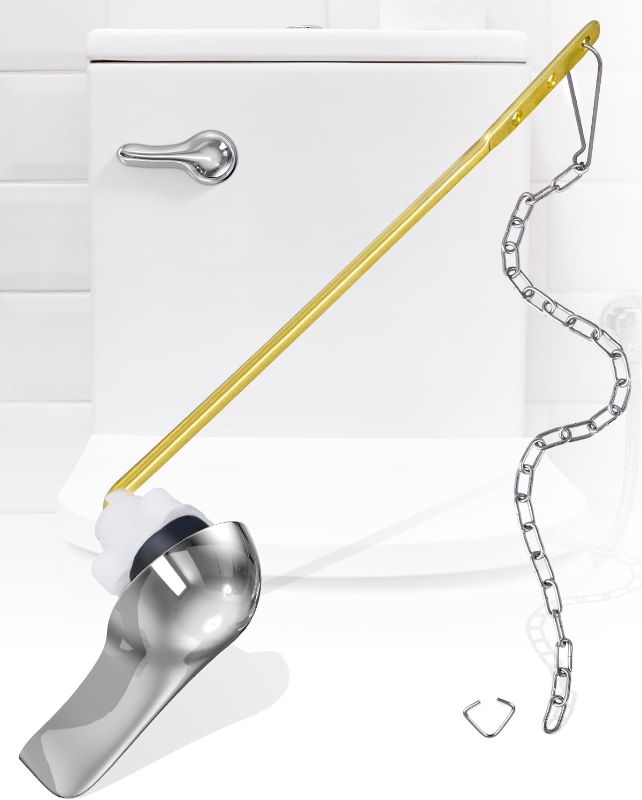 Photo 1 of **CHAIN NOT INCLUDED** Universal Toilet Handle Replacement Kit Side Mount Toilet Flush Handle Compatible with American Standard Toilet Parts Toilet Handle Lever with Stainless Steel Flapper Chain,Chrome
