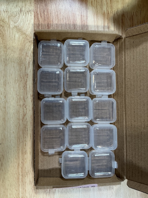 Photo 1 of 14-Pack Mini Plastic Storage Boxes with Hinged Lid, Small Clear Jewelry Organizer for Earrings, Rings, Necklaces, Compact, Lightweight & Durable PP Plastic Containers for Home, Office, Travel
