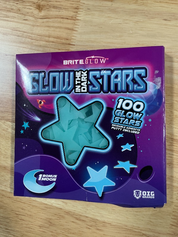 Photo 1 of 100 Pcs Glow in The Dark Stars with Moon - Luminous 3D Wall Stickers Night Light for Boys & Girls Room Decor - Bedroom Ceiling Space Kids Wallpaper Funky Decor - Glowing Stars Tape Stickers for Kids