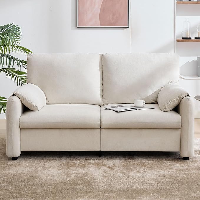 Photo 1 of *REFERENCE PHOTO 60 inch Minimalist Sofa Modern Chenille Loveseat Sofa, 2-Seater Living Room Couch (Beige)