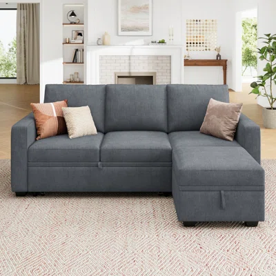 Photo 1 of L-Shaped Sectional Modular Sofa Bed With Storage Seat and storage ottoman BRAND UNKNOWN 3 PCS SET