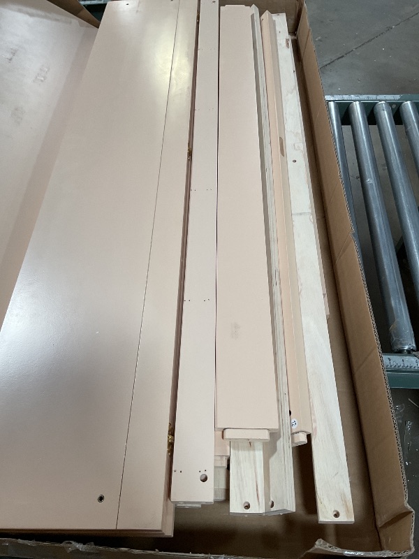Photo 1 of *ONLY BOX 2 OF 2* Ball & Cast Murphy Bed Queen Size Bedroom Folding Wall Cabinets Frame with Large Drawer and USB Ports,Hideaway Bed w/Tri-Fold Mattress Design,for Guest Room,Study,Office,Gold