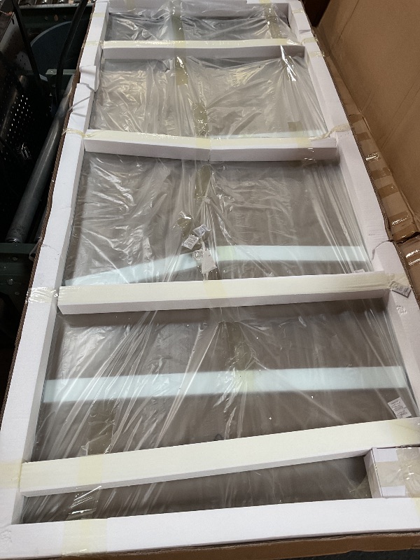 Photo 1 of 30" W ×78" H Shower Glass Panel, Frameless Fixed Glass Shower Panel with Clamps, 3/8"(10mm) Thick Clear Tempered Glass Shower Door, Bathroom Shower Screen in Matte Black