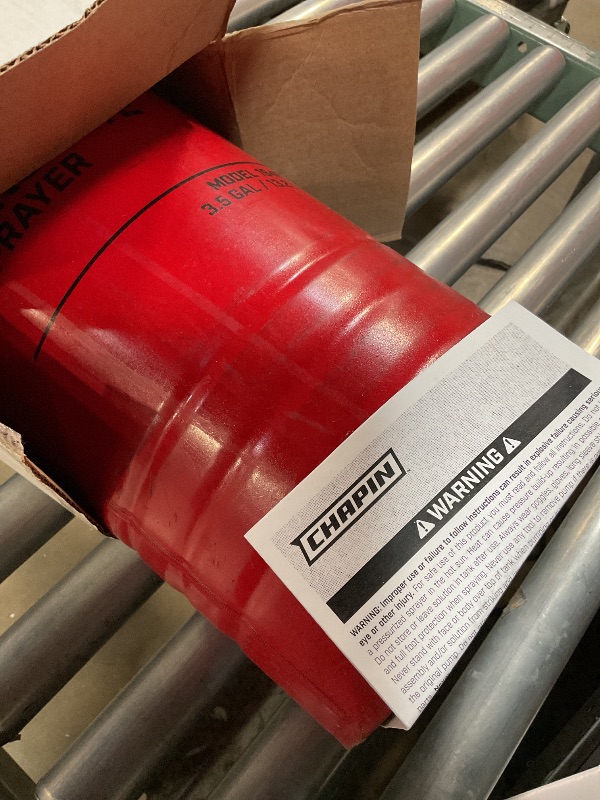 Photo 1 of **FOR PARTS ONLY/LEAKS & MISSING SPOUT** Chapin 19494 Made in USA 3.5 Gallon Tri-Poxy Industrial Open Head Sprayer for Professional Concrete Applications, Form Oils, Construction with All Brass Components, 3.5 gallons, Red
