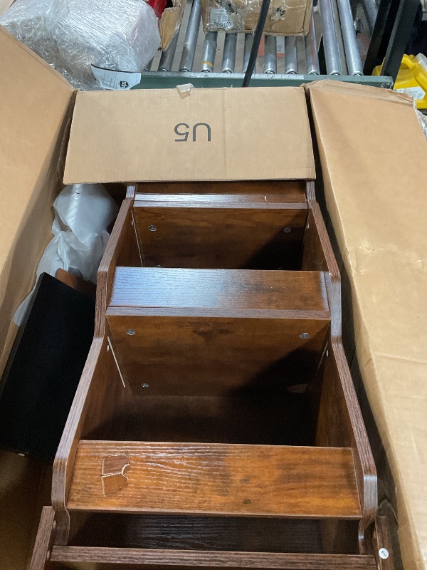 Photo 1 of ***FOR PARTS ONLY MAJOR DAMAGE*** ARTETHYS Potato Storage Bin Movable Bread Box with Lid Rustic and Wheels Onion Organizer with Grocery Section Decorative Vegetable Organization Cabinet for Kitchen