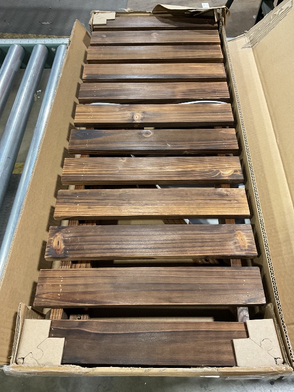 Photo 1 of **MISSING PIECES**YangAera 35.4'' Outdoor Garden Benches Weatherproof Patio Bench Two-Person Seat Backless Bench Wood Bench with Slatted High Temperature Bench for Front Porch Backyard (Upgraded to Prevent Fading)