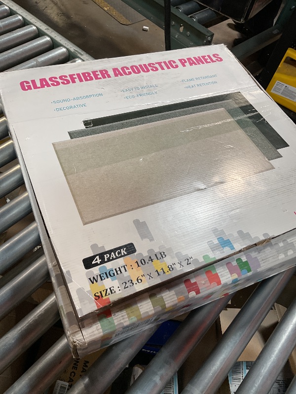 Photo 1 of 23.62" X 11.81" X 2" Fiberglass Wall Panel, 4 Pack Acoustic Panels, Acoustic Panels Sound Absorbing for Office, Studio, Home Theatre - Black