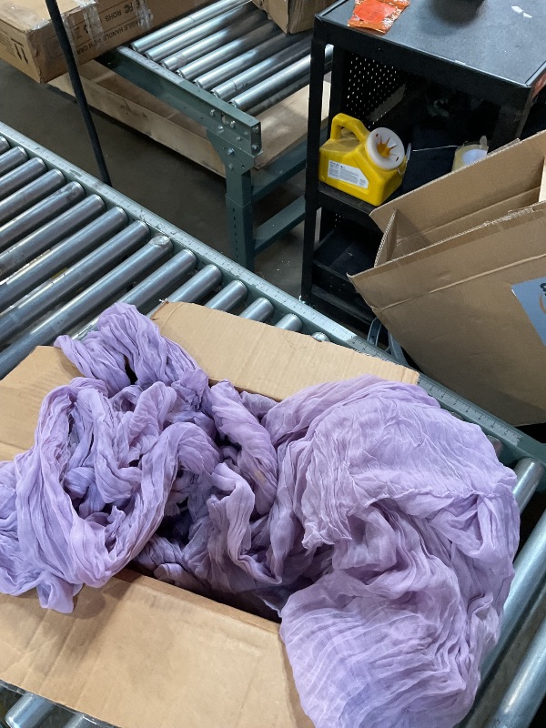 Photo 1 of 15 Pack Cheesecloth Table Runner 10Ft Cheese Cloth Table Runner 35 x120Inch Boho Gauze Table Runners Romantic Table Cloth for Wedding Birthday Party Engagement Baby Bridal Shower Table Decor(Lavender)