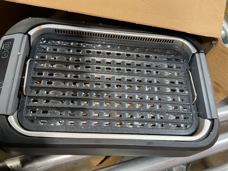 Photo 1 of ***DIRTYY/ MISSING POWER CORD*** CUSIMAX Smokeless Indoor Grill, 1500W Electric Grill Korean BBQ Grill with LED Smart Display & Tempered Glass Lid, Non-stick Removable Grill Plate, Turbo Smoke Extractor, Black New Model