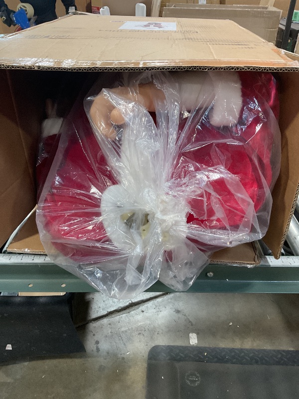 Photo 1 of **MISSING HEAD & LEGS**Fraser Hill Farm Life Size 58-in. Dancing Santa Claus Animatronic with Teddy Bear, Indoor Animated Holiday Home Decor, Motion Activated Christmas Decoration