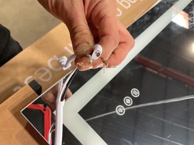 Photo 1 of *** SELLING FOR PARTS *** Koonmi 28"x20" LED Mirror for Bathroom, 90CRI Anti-Fog Vanity Mirror with Front and Backlight, Shatter-Proof Wall Mirror with Light, Easy Install Lighted Mirror for Modern Bathroom (IP65)