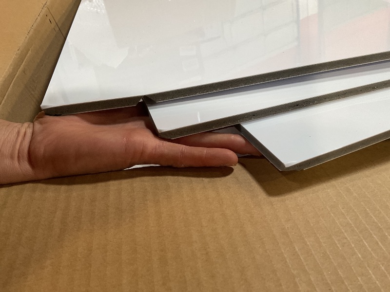 Photo 1 of * 3 PIECES ONLY, NO CONNECTORS/HARDWARE, EACH PIECE HAS ONE DENTED CORNER AS SHOWN IN PHOTO AND ONE PIECE LIGHTLY SCUFFED AS SHOWN IN PHOTO * 5 Pcs Wire Rack Covers Carbon Fiber Material 32x12x3 inch Pantry Shelf Cover 0.31 inch Thick Removable Closet Wir