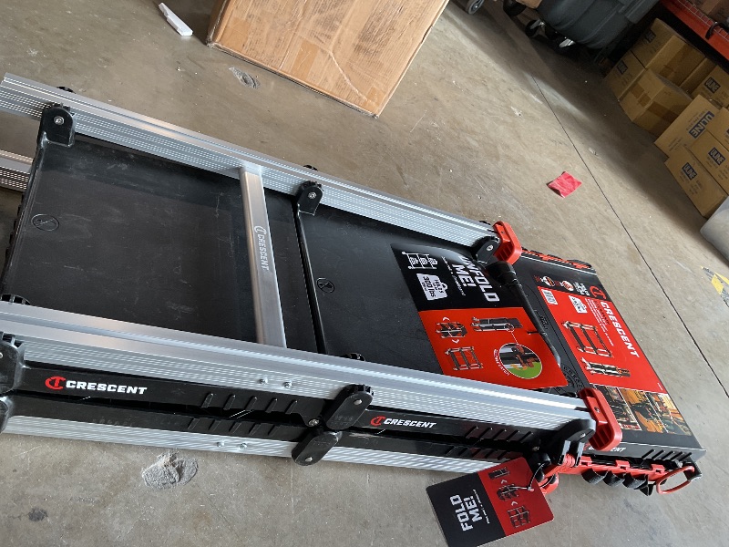 Photo 1 of * MISSING ONE WHEEL * Crescent SITERUNNER, 3 Shelf Heavy Duty Folding Jobsite Cart - 300-lb Capacity, F3SCBL