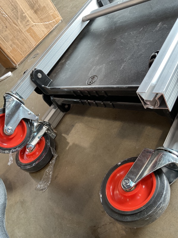 Photo 1 of * MISSING ONE WHEEL * Crescent SITERUNNER, 3 Shelf Heavy Duty Folding Jobsite Cart - 300-lb Capacity, F3SCBL