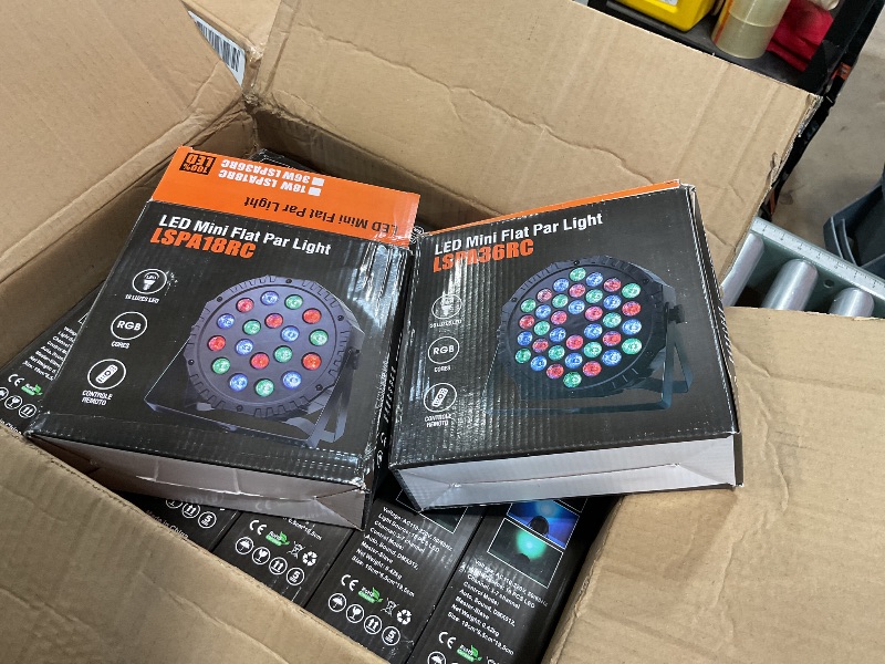 Photo 1 of 12 Packs 36 LED Stage Lights RGB LED Par Lights 7 Channels DJ Uplights for Events with Sound Activated Remote Control & DMX Uplighting for Events Party Club Wedding Christmas Holiday Disco
