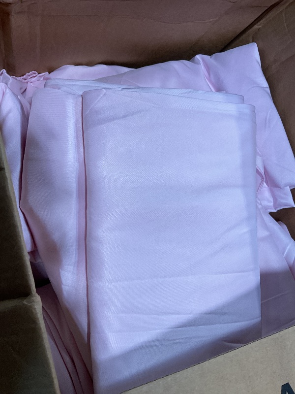 Photo 1 of 12 Pack Pink Tablecloths - 120 inch Round Table Cloths, Polyester, Waterproof, Stain Resistant, Washable, Bulk for Wedding, Party, Buffet, Camping