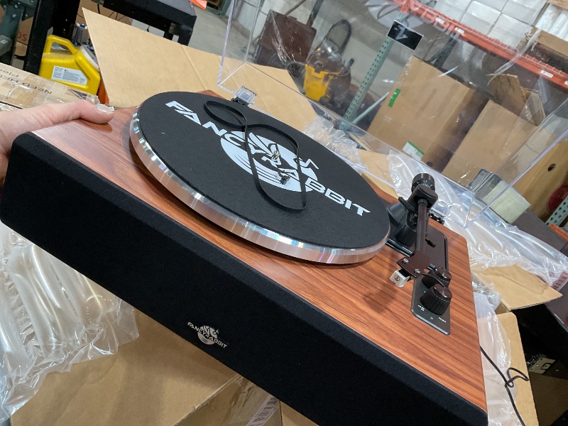 Photo 1 of * BROKEN CLASP, UNSURE WHERE IT BELONGS * Record Player with Speaker, Vinyl Record Turntable with Magnetic Cartridge for Home Decoration and Entertainment, Vinyl Record Player Suitable for Christmas or Birthday Gift (Rosewood)