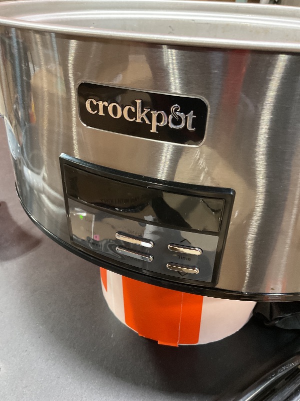 Photo 1 of **LID AND METAL COOKING SHELL ONLY. CERAMIC PIECE INSIDE MISSING**Crock-Pot Large 8-Quart Programmable Slow Cooker with Auto Warm Setting Black Stainless Steel