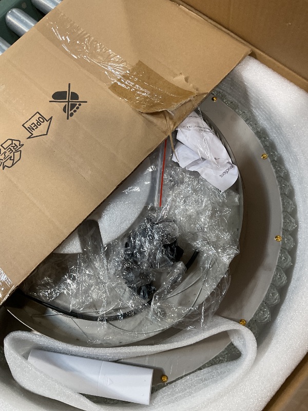 Photo 1 of 20'' Modern Crystal Chandeliers for Living Room LED Dimmable Ceiling Light Fixtures for Flush Mount Light for Bedrooms Foyer Hallway Entryway Gold