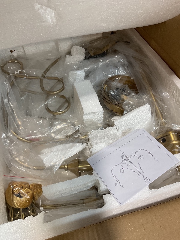 Photo 1 of ****POSSIBLY FOR PARTS UNKNOWN DAMAGES / MISSING PIECES*** Afirstcght 6-Light Modern Chandelier 36.6" Brass Candle Chandeliers Metal Gold Pendant Light Fixture for Dining Room Living Room Kitchen Island Foyer Entryway, E12 Base