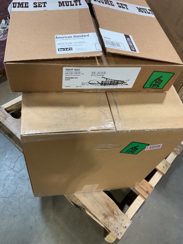 Photo 1 of **3 BOXES**American Standard 606AA002.020 H2Option Two-Piece Toilet with Toilet Seat and Wax Ring, Elongated Front, Chair Height, Dual Flush, White, 0.92 - 1.28 gpf