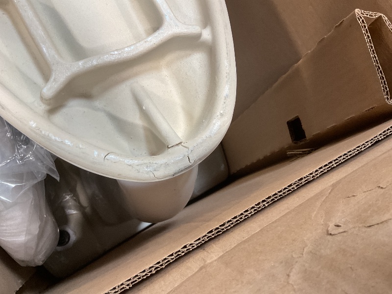 Photo 1 of **SELLING FOR PARTS AS PARTIAL SET. CRACKED LIP ON BACK. MISSING TANK**American Standard 2403128.020 Cadet 3 One Piece Compact Toilet, Left Hand Trip Lever, White