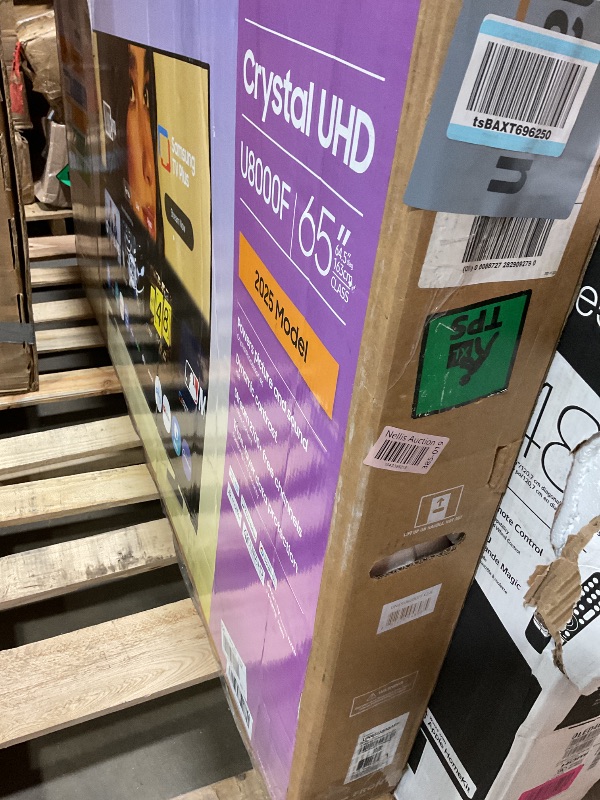 Photo 1 of **SELLING FOR PARTS. MAJOR DAMAGE TO SCREEN**Samsung 65-Inch Class Crystal UHD U8000F 4K Smart TV (2025 Model) Endless Free Content, Crystal Processor 4K, MetalStream Design, Knox Security, Alexa Built-in