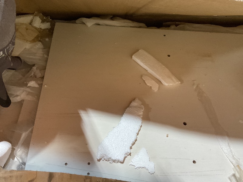 Photo 1 of **FOR PARTS/DAMAGES PIECES** Marsail Sideboard Buffet Cabinet with Storage, 55" Farmhouse Kitchen Buffet Bar Table 4 Door Storage Cabinets for Dining Room Furniture, Wood White