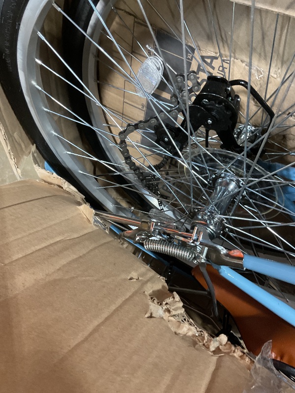 Photo 1 of **SELLING FOR PARTS. MISSING PEDALS. MISSING HARDWARE. BROKEN CHAIN**YITAHOME 26 Inch Beach Cruiser Bike for Women, 7 Speed Commute Bicycle for Adults, Women Bike with Adjustable Seat & Basket, Multiple Color