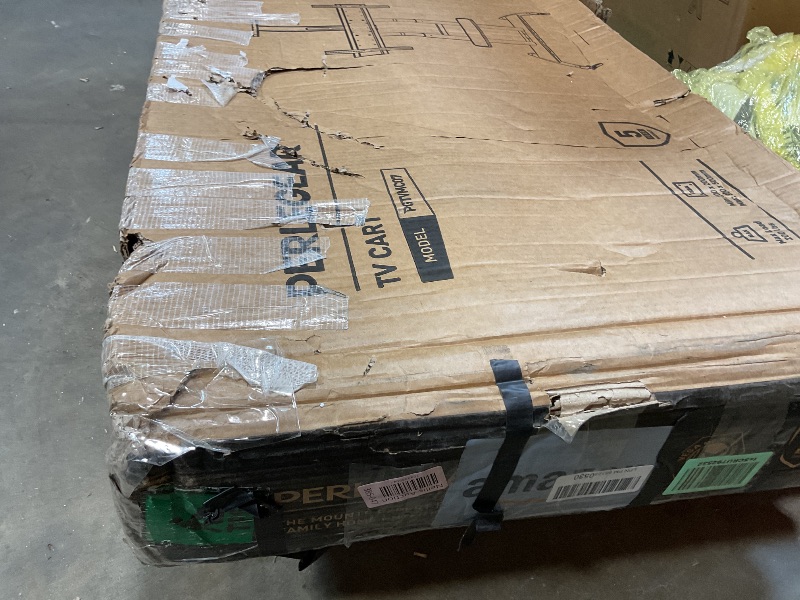 Photo 1 of **MINOR USE WEAR**Perlegear Rolling TV Stand, Portable TV Stand on Wheels for 55-90 Inch Screens up to 200 lbs, Adjustable Mobile TV Cart with AV Shelf & Camera Shelf, Outdoor Tv Stand Max VESA 800x500mm, PGTVMC07