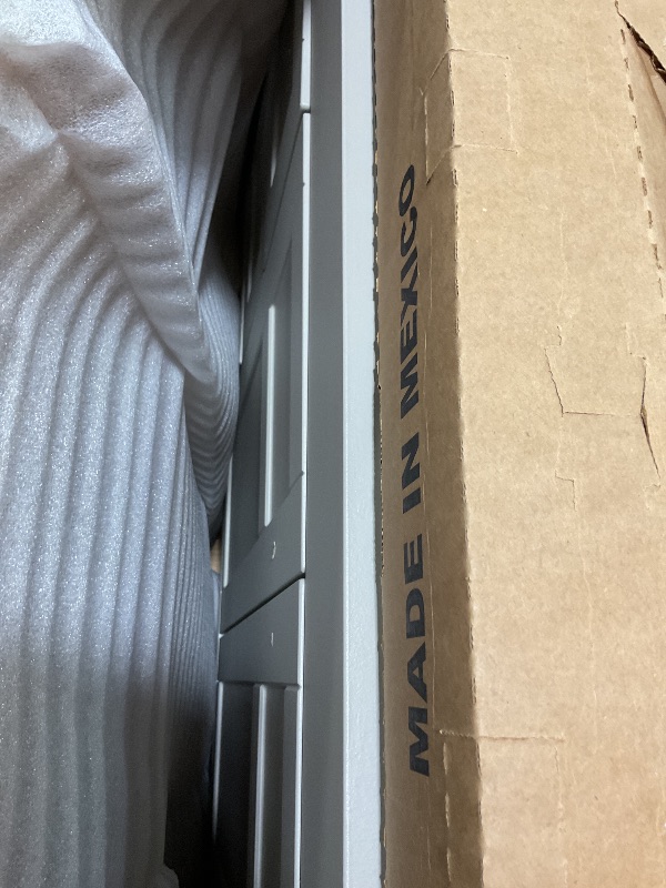 Photo 1 of **DIRTY BOX**Spring Mill Cabinets Lonsdale 48-Inch Single-Sink Bathroom Vanity with White Top, Soft-Close Cabinet, 6 Drawers, 48.5" W x 18.75" D, Gray