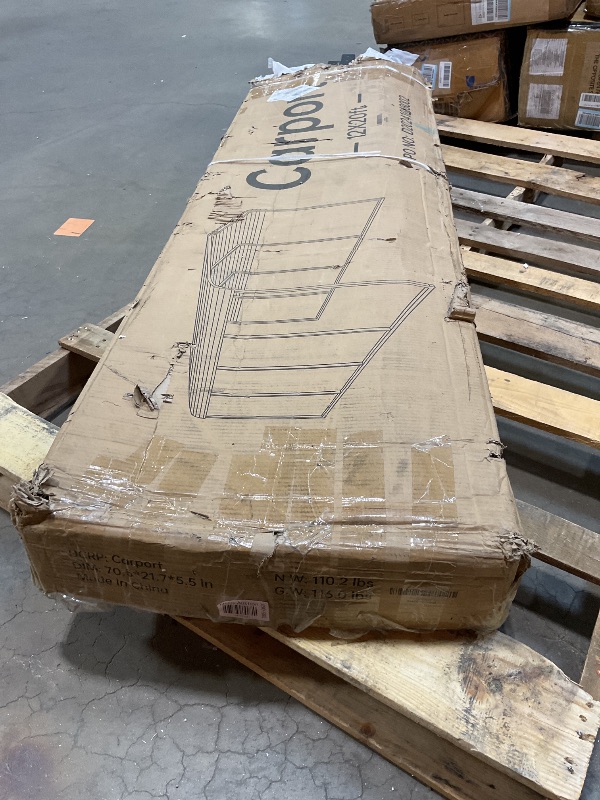 Photo 1 of **MINOR SCRAPES FROM TRANSPORT **12x20FT Metal Carport, Heavy Duty Carport Canopy with Reinforced Frame and Base for All-Weather, Outdoor Garage Car Port for Pickup Trucks, Boats, Tractors or Party