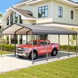Photo 1 of **MINOR SCRAPES FROM TRANSPORT **12x20FT Metal Carport, Heavy Duty Carport Canopy with Reinforced Frame and Base for All-Weather, Outdoor Garage Car Port for Pickup Trucks, Boats, Tractors or Party