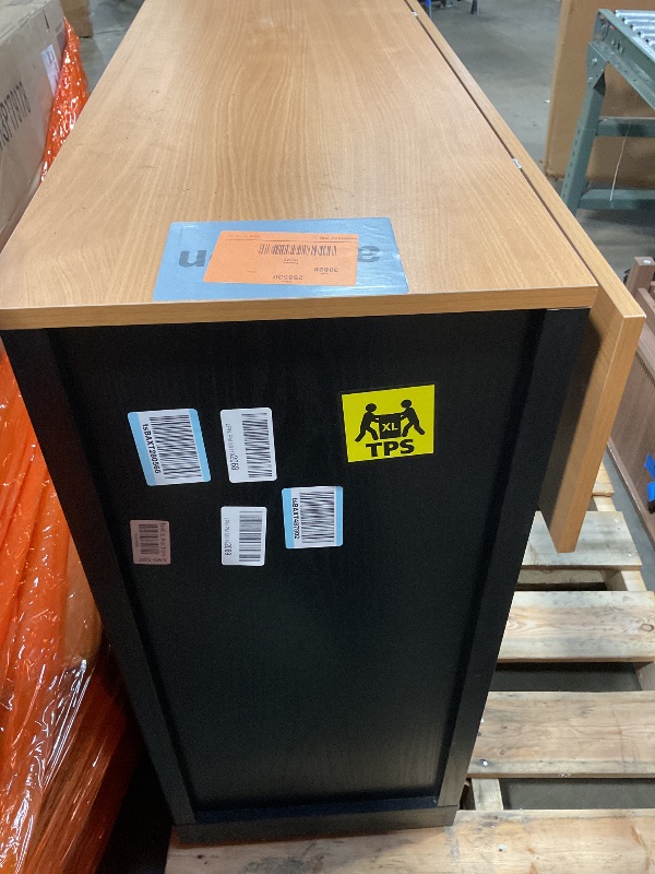 Photo 1 of **MINOR DAMAGE TO BOTTOM FRONT FACE PIECE**DWVO Tilt-Out Kitchen Trash Cans Cabinet, 50 Inch Rolling Kitchen Island with Drop Leaf, Portable Mobile Storage Island, Hidden Waste Bins Cabinet for 13 Gallon Garbage Bin, Black