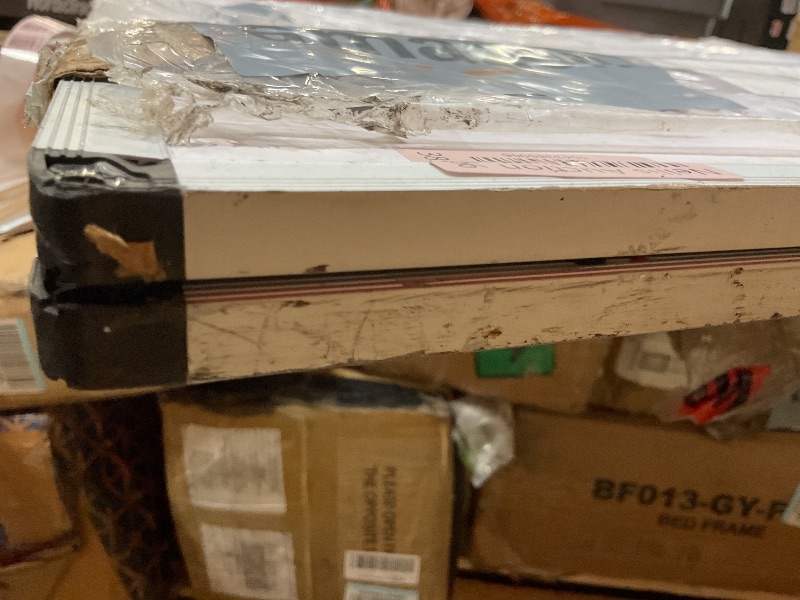 Photo 1 of **SCRATCHES ON FRAME. DIRT. CRACK IN MIDDLE. **VIZ-PRO Magnetic Dry Erase Board, 96 X 48 Inches, Foldable Wall-Mounted Whiteboard with Silver Aluminum Frame & Marker Tray for School Office and Home 8' X 4'