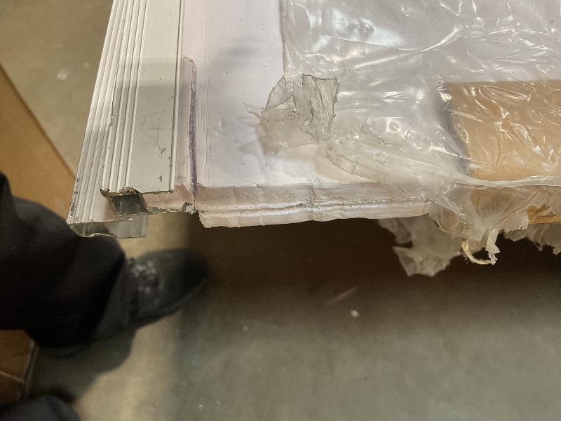 Photo 1 of **SCRATCHES ON FRAME. DIRT. CRACK IN MIDDLE. **VIZ-PRO Magnetic Dry Erase Board, 96 X 48 Inches, Foldable Wall-Mounted Whiteboard with Silver Aluminum Frame & Marker Tray for School Office and Home 8' X 4'