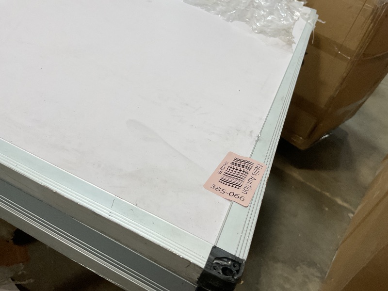 Photo 1 of **SCRATCHES ON FRAME. DIRT. CRACK IN MIDDLE. **VIZ-PRO Magnetic Dry Erase Board, 96 X 48 Inches, Foldable Wall-Mounted Whiteboard with Silver Aluminum Frame & Marker Tray for School Office and Home 8' X 4'