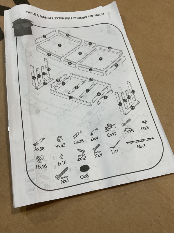 Photo 1 of **MISSING TABLETOP PIECE BOX 1 OF 2 ** Zevemomo 63"-78.7" Expandable Dining Table, 6-10 Farmhouse Kitchen Table, Extendable Dining Table, Rectangular Kitchen Table with Metal Track, Tapered U-Shaped Legs for Dining Room, Office-Oak