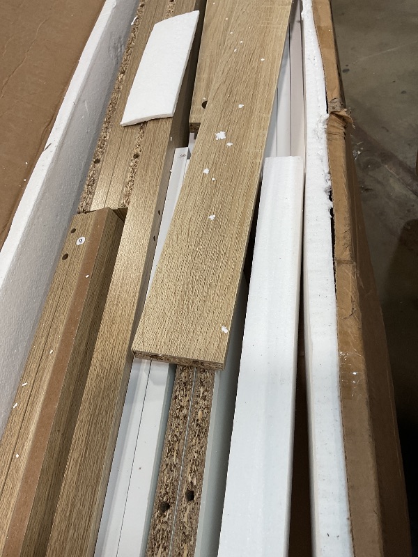 Photo 1 of **MISSING TABLETOP PIECE BOX 1 OF 2 ** Zevemomo 63"-78.7" Expandable Dining Table, 6-10 Farmhouse Kitchen Table, Extendable Dining Table, Rectangular Kitchen Table with Metal Track, Tapered U-Shaped Legs for Dining Room, Office-Oak