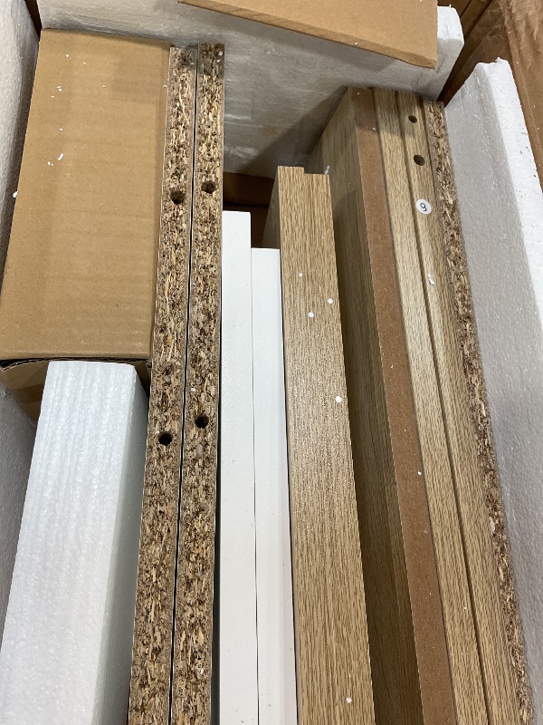 Photo 1 of **MISSING TABLETOP PIECE BOX 1 OF 2 ** Zevemomo 63"-78.7" Expandable Dining Table, 6-10 Farmhouse Kitchen Table, Extendable Dining Table, Rectangular Kitchen Table with Metal Track, Tapered U-Shaped Legs for Dining Room, Office-Oak