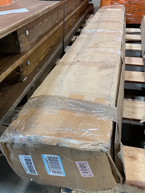 Photo 1 of **DARKER COLOR THAN PICTURE**SMARTSTANDARD 60in x 96in Sliding Barn Door with 10ft Barn Door Hardware Kit Included, Unfinished Solid Spruce Wood Door, Assembly Required, DIY, Stainable, Natural