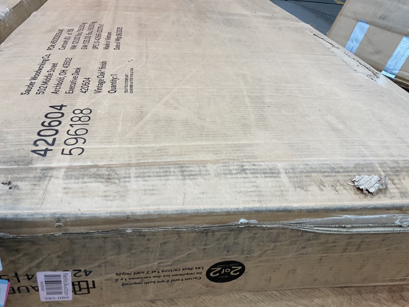 Photo 1 of ***DAMAGE SURFACE ALSO MISSING ASSEMBLY HARDWARE*** Sauder Palladia Executive Desk, 29.5"D x 65.1"W x 29.61"H, Vintage Oak finish