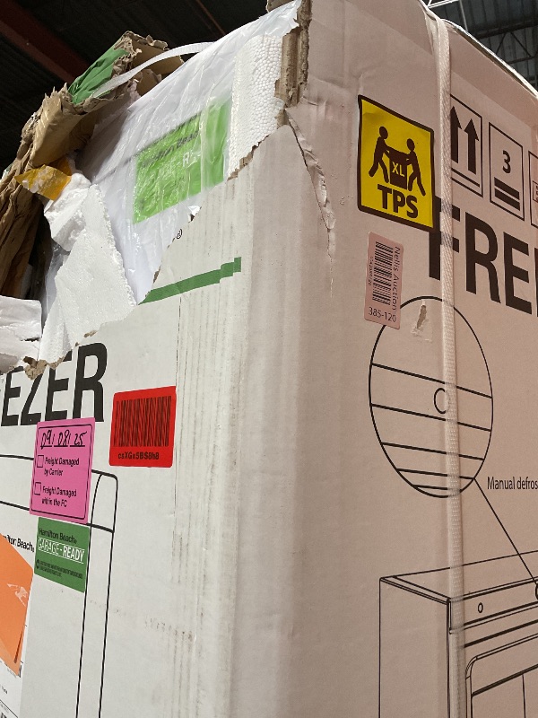 Photo 1 of **DENTED ON SIDE**Hamilton Beach HBFRF1100, 11 cu ft, Upright Freezer, White