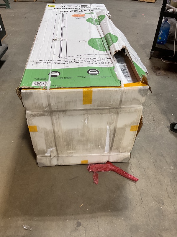 Photo 1 of **DENT ON SIDE**Hamilton Beach HBFRF1100, 11 cu ft, Upright Freezer, White