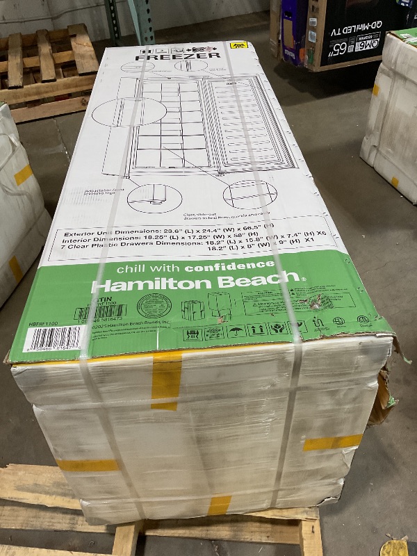 Photo 1 of **MINOR DENTS AND BEND ON SIDE**Hamilton Beach HBFRF1100, 11 cu ft, Upright Freezer, White