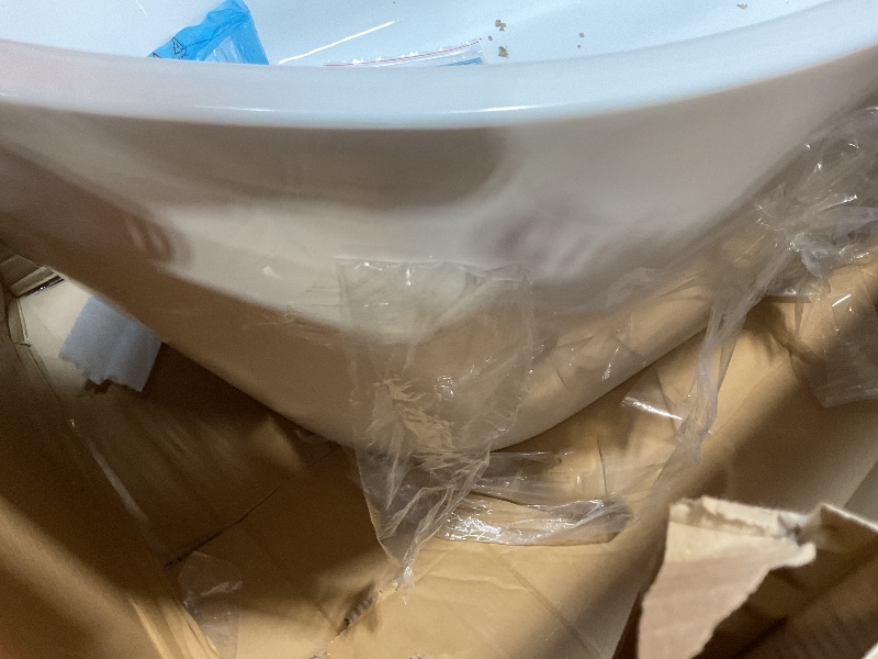 Photo 1 of **DIRT**WOODBRIDGE 71" Acrylic Freestanding Bathtub Contemporary Soaking White Tub with Chrome Overflow and Drain,B1701-C