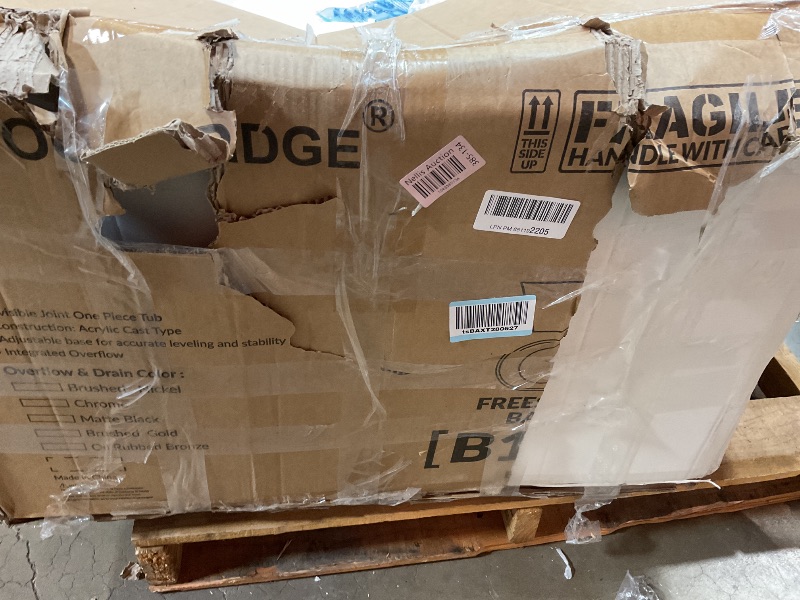 Photo 1 of **DIRT**WOODBRIDGE 71" Acrylic Freestanding Bathtub Contemporary Soaking White Tub with Chrome Overflow and Drain,B1701-C