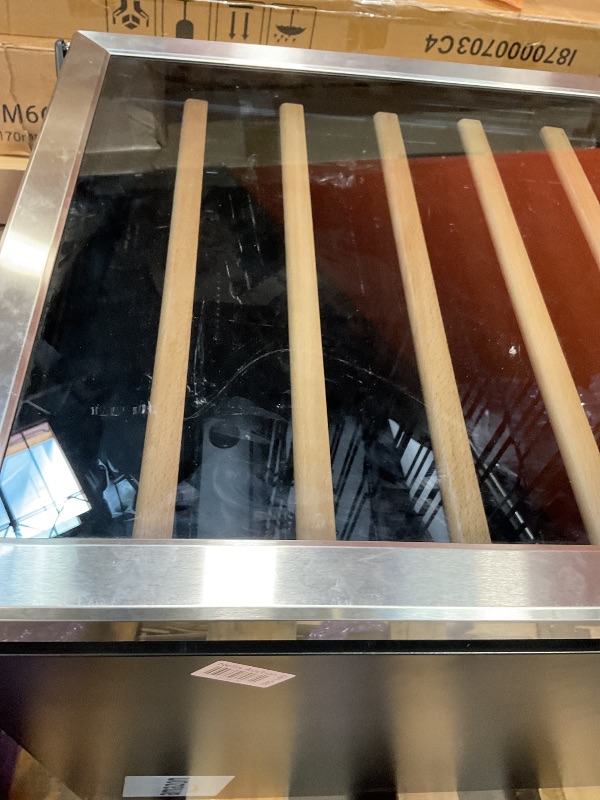 Photo 1 of **DOOR HINGES ARE LOOSE/HALF BROKEN. DIRT AND SCRATCHES**Tylza 24 Inch Wine Fridge Dual Zone, 180 Bottle Wine Cooler Refrigerator With Stainless Steel and Professional Compressor, Fast Cooling Low Noise and No Fog Built-in or Freestanding