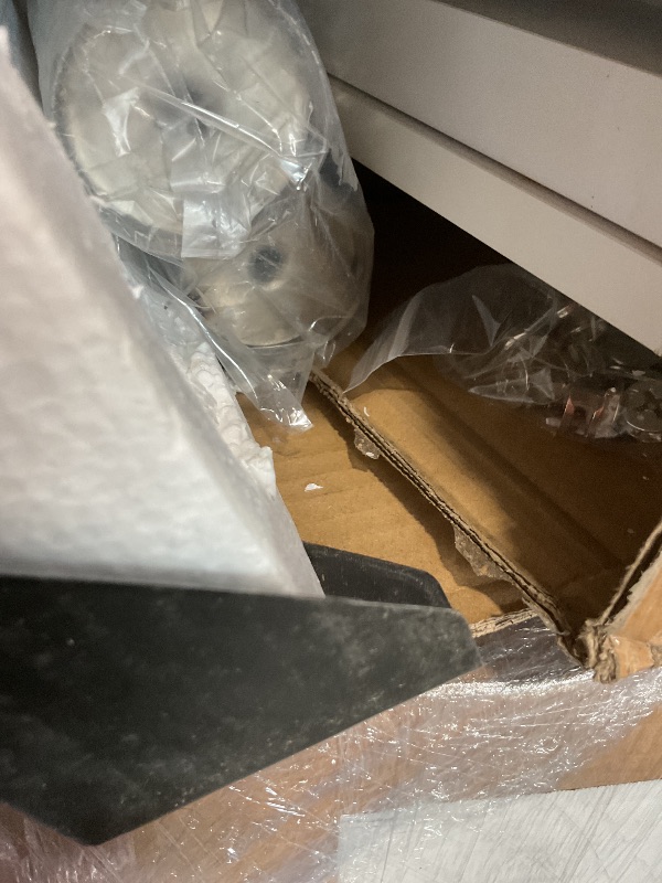 Photo 1 of **SELLING FOR PARTS AS PARTIAL SET. DAMAGE TO CORNERS**GarveeHome 70 Inch Fireplace TV Stand with 36 Inch Electric Fireplace, 12 Colors LED Lights, 750W/1500W for Max 80 Inch TV, 2 Tier Storage 2 Door Cabinet